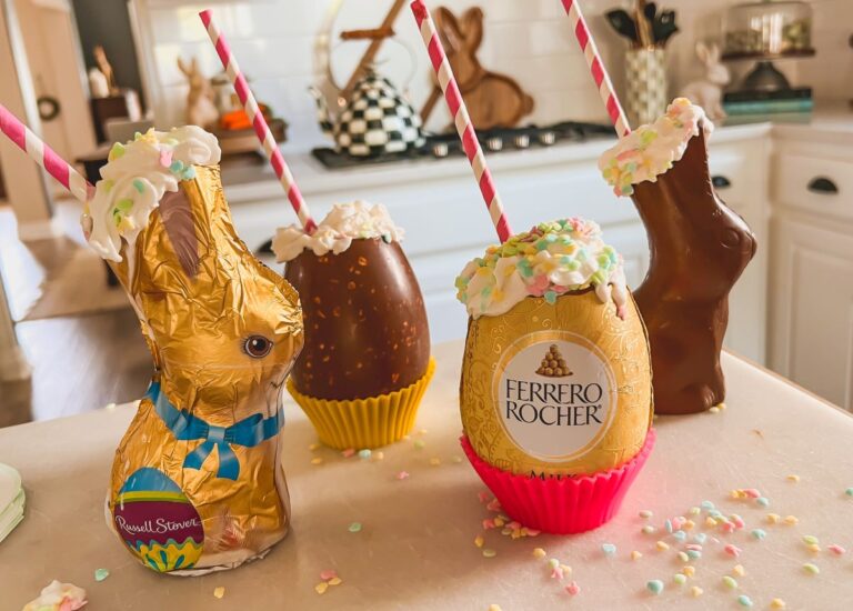 Chocolate Easter Espresso Martinis in a bunny and egg shape