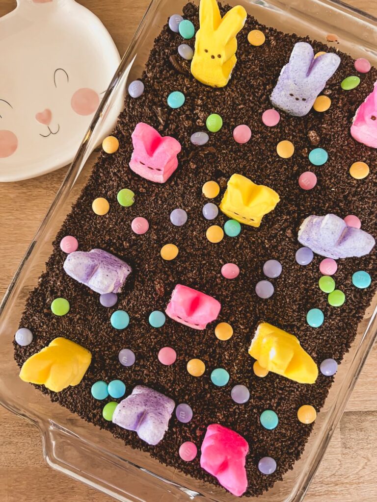 Easter Dirt Cake with Colorful Peeps
