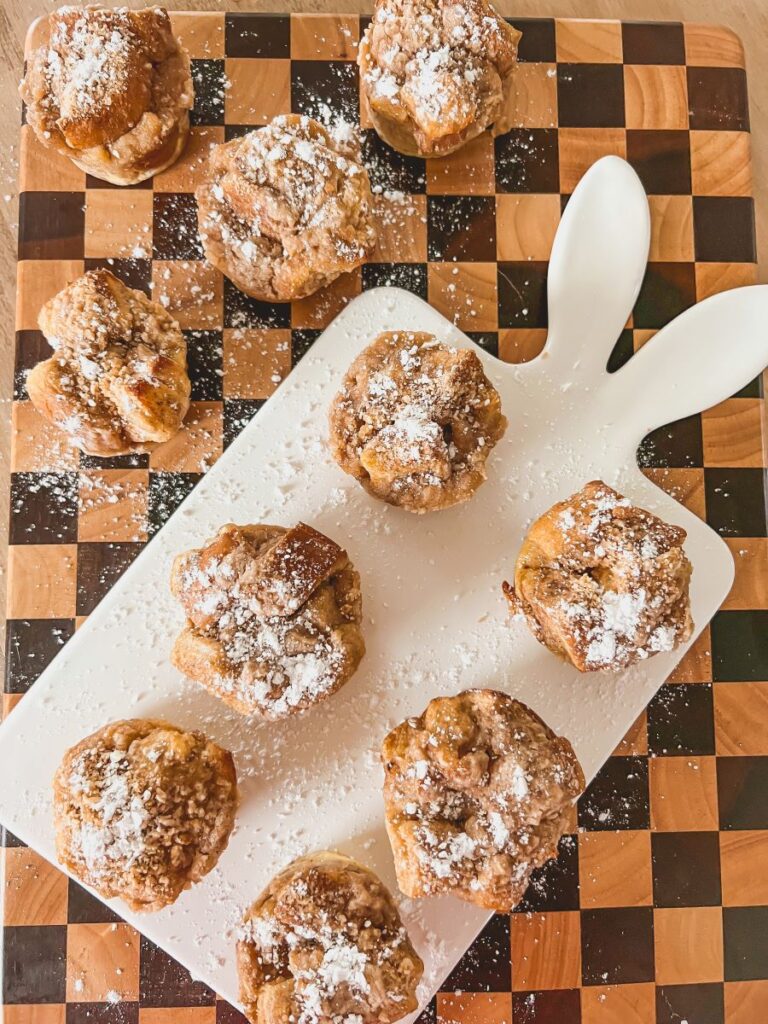 French Toast Muffins on a bunny plate