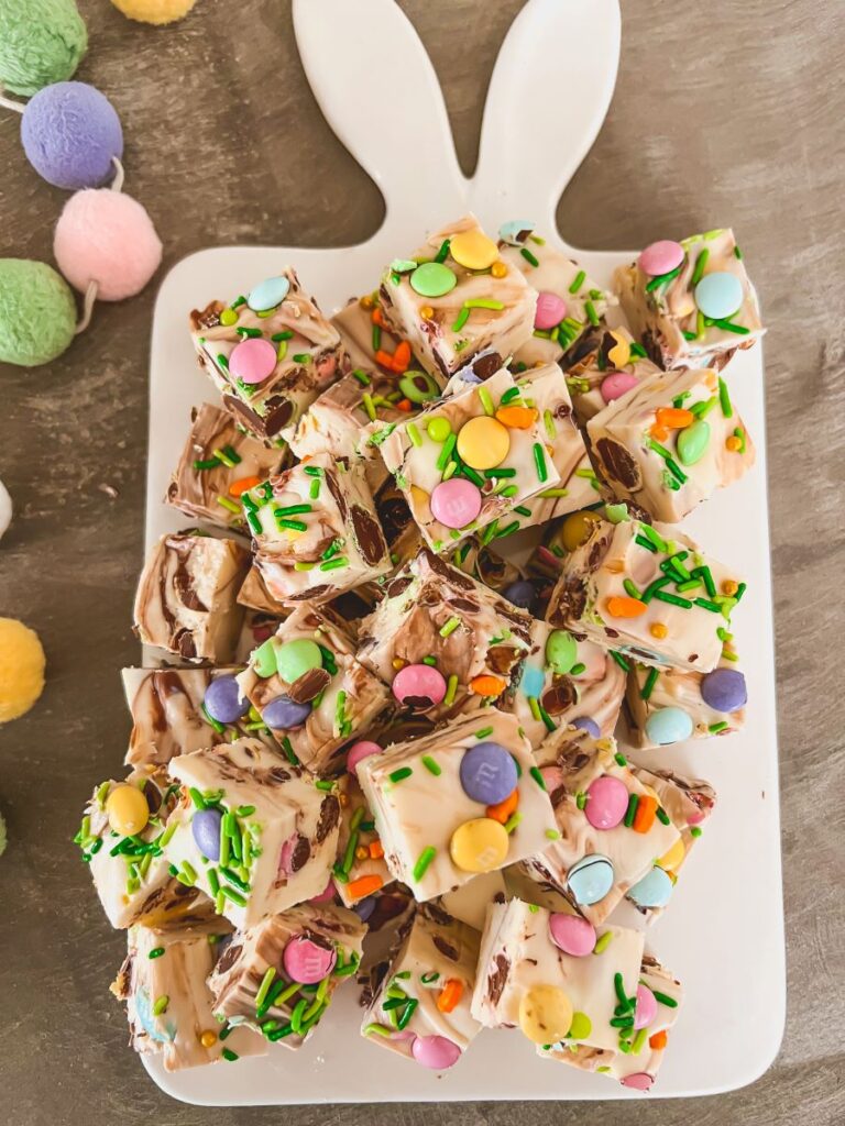 Easter Fudge on a Bunny Plate