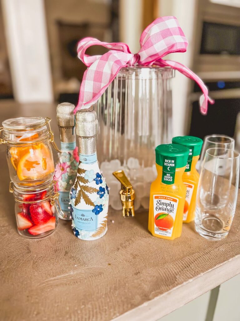 DIY Christmas Morning Mimosa Gift Basket