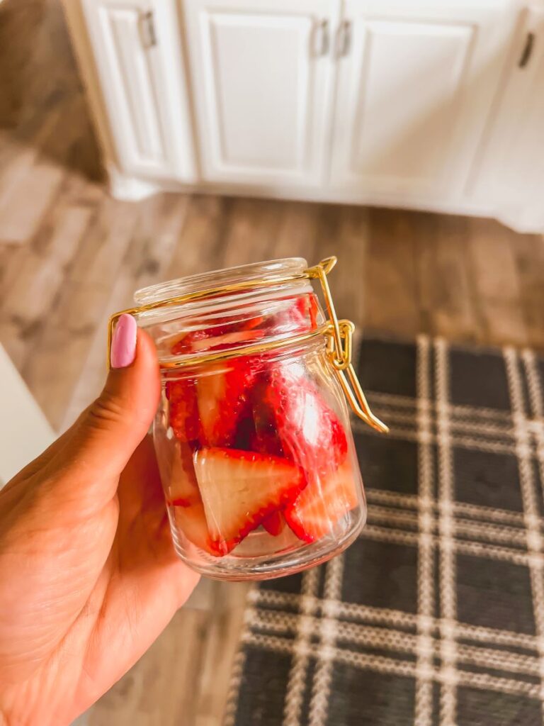 Jar with Strawberries in it for gift basket