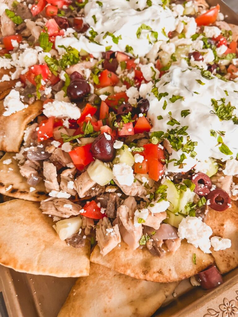 Greek Nachos with delicious toppings