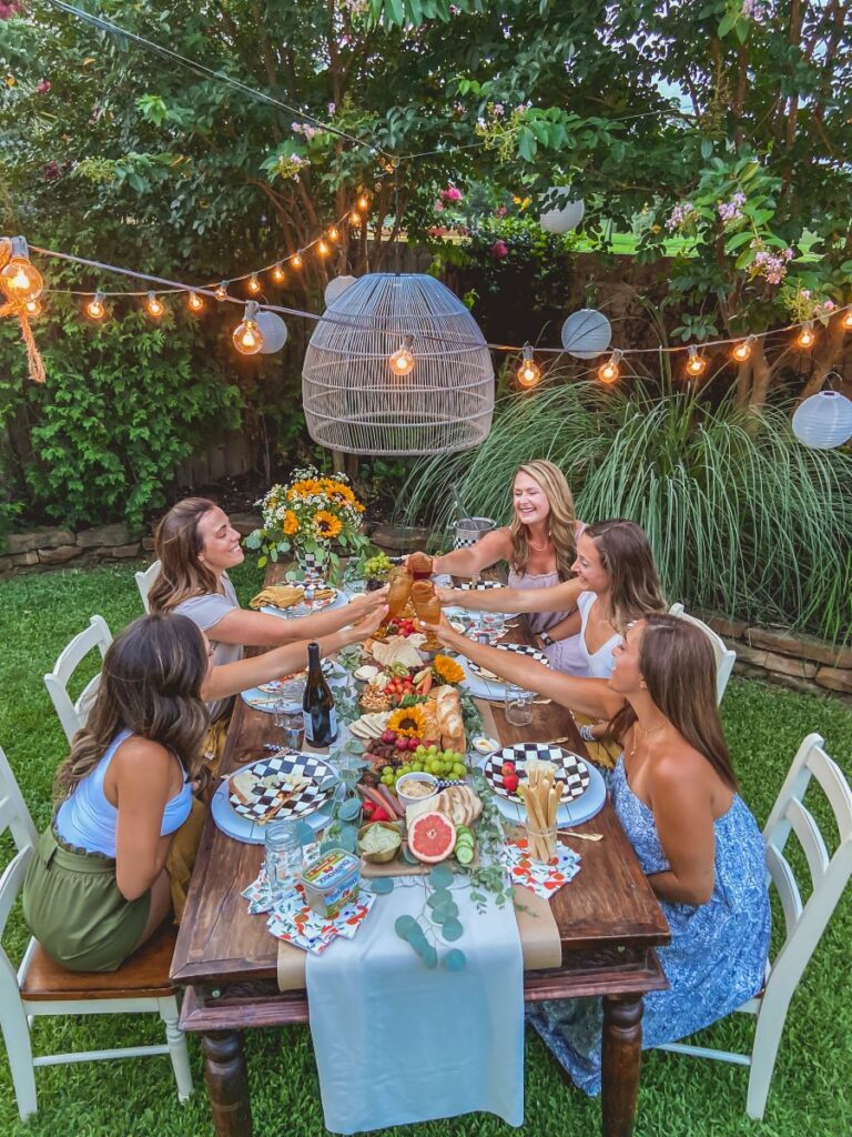 Leanna and friends doing a toast