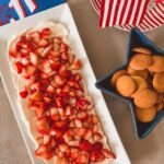 Strawberry Shortcake Dip on a white platter