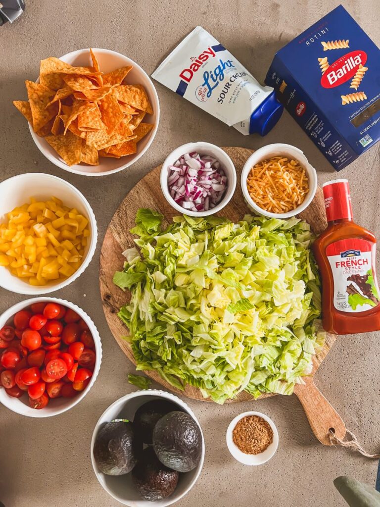 Ingredients for Taco Pasta Salad