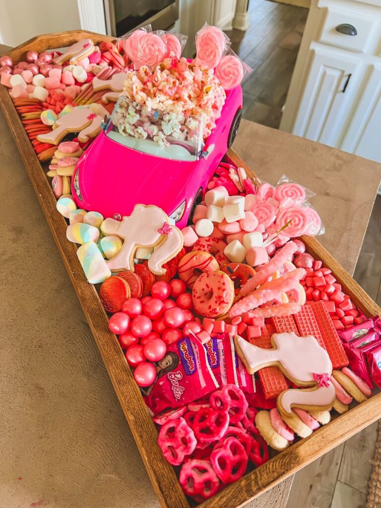 Fun pink-themed Barbie Snack Board