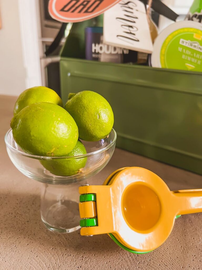 Limes and lime squeezer