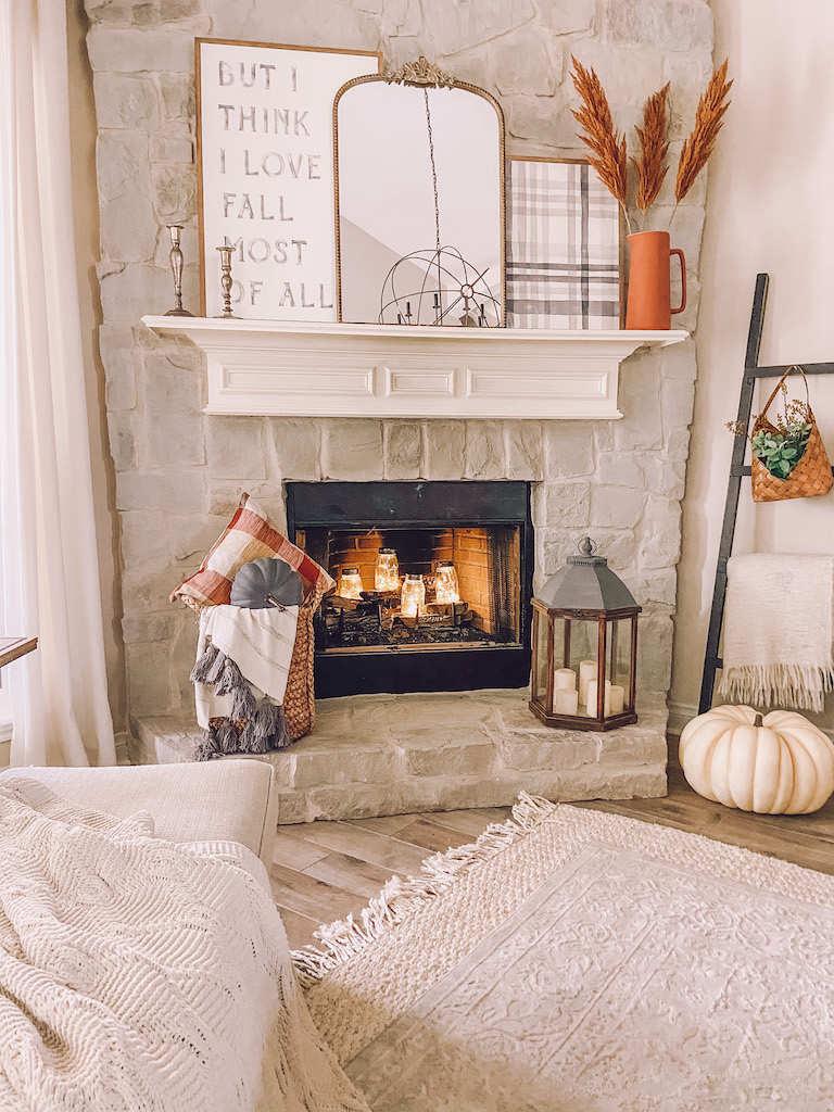 Cozy fall fireplace