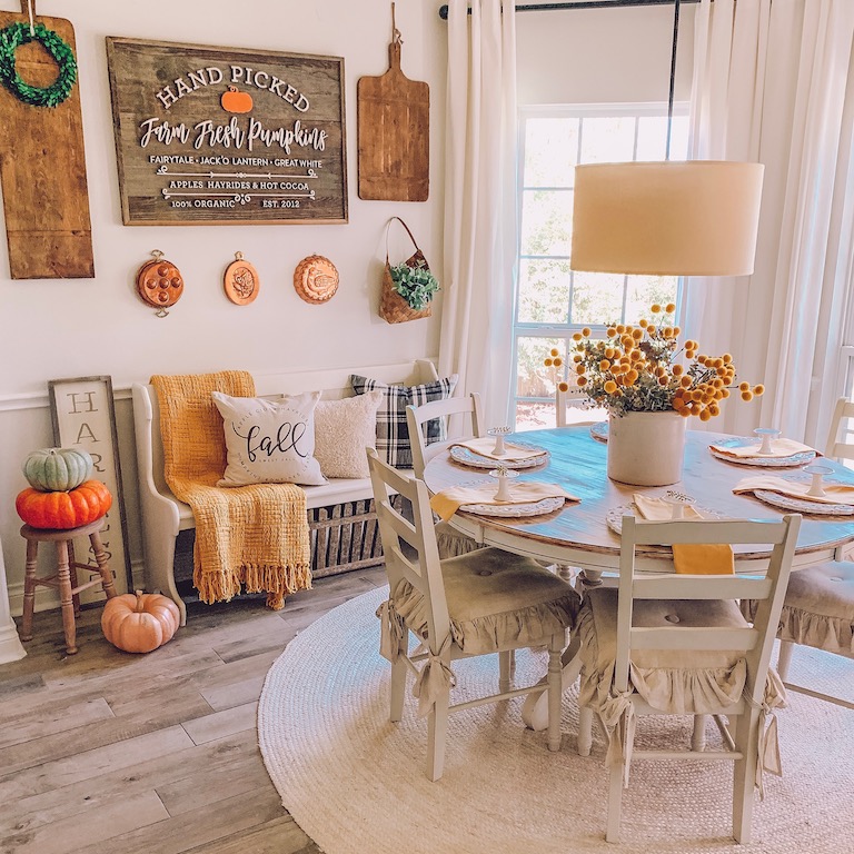 Sunny kitchen with fall decor