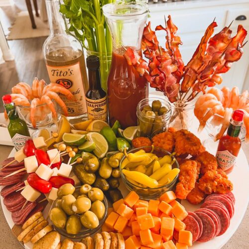 Bloody Mary Bar on a tray