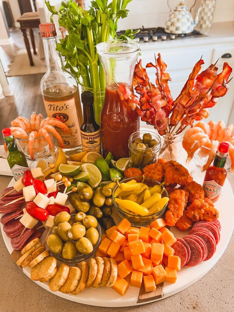 Bloody Mary Bar on a tray