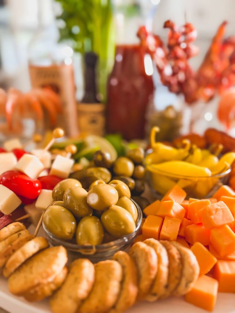 Close-up of a Bloody Mary Bar