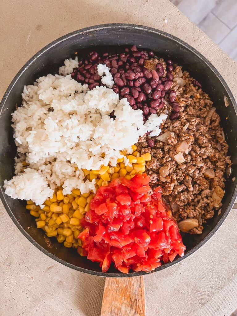 Southwestern Ingredients for Stuffed Jack-O'-Lantern Peppers