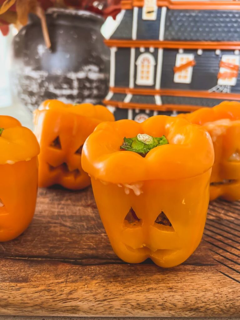 Jack-O'-Lantern Stuffed Peppers