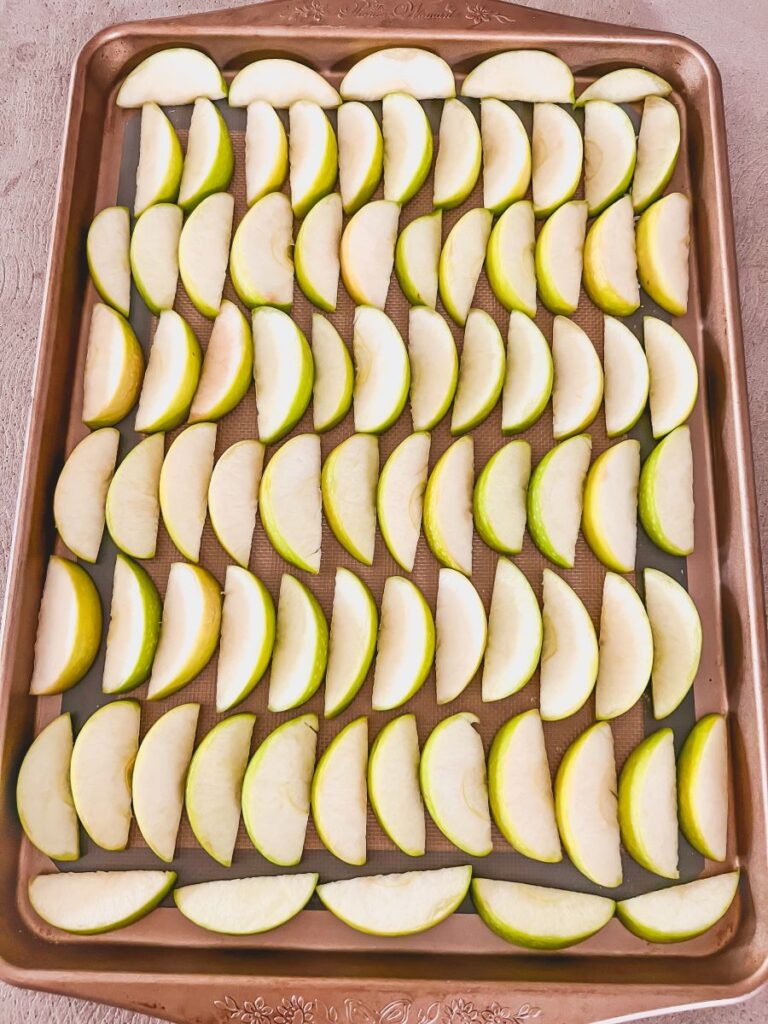 Sliced Apples on a Sheet Pan