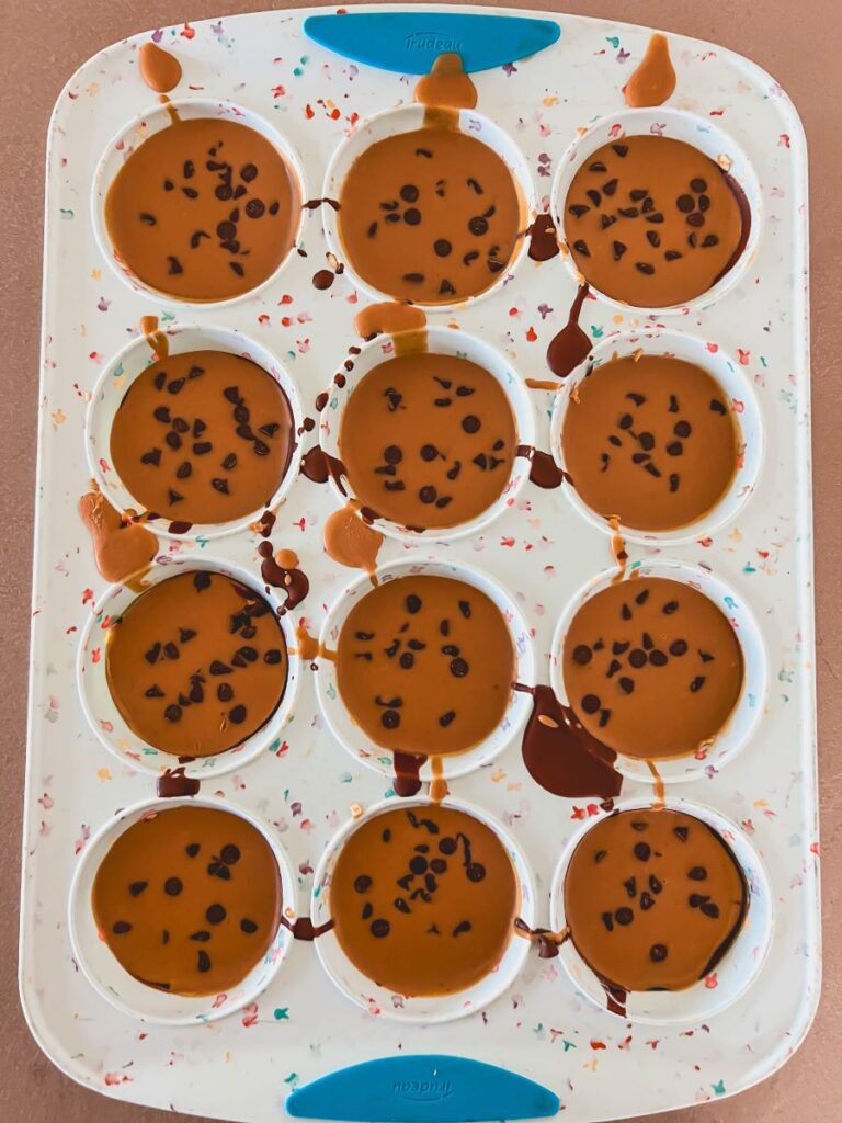 Peanut Butter Oat Cups in a cute silicone muffin pan