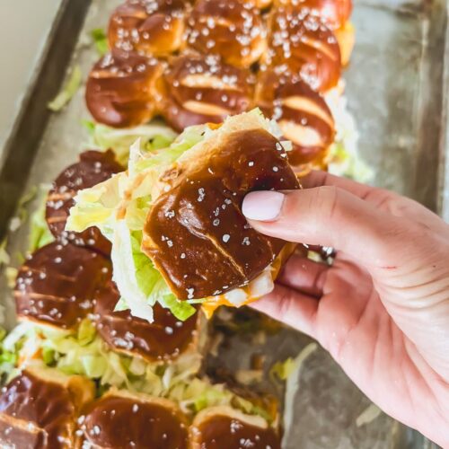 Delicious Big Pac patties on a pretzel roll