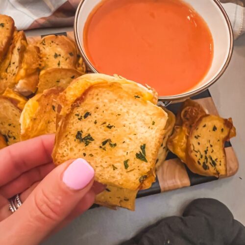 Mini Hawaiian Roll Grilled Cheese with Tomato Soup