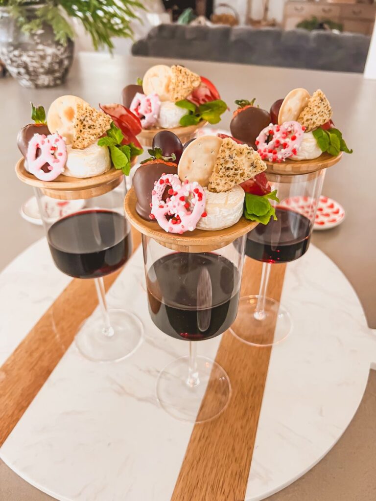 Mini Charcuterie Wine Glass Plates
