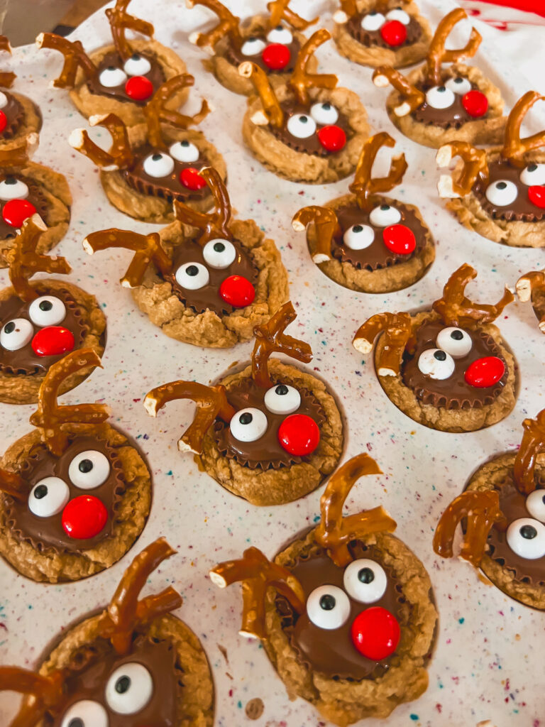 Close-up of Peanut Butter Reindeer Cups