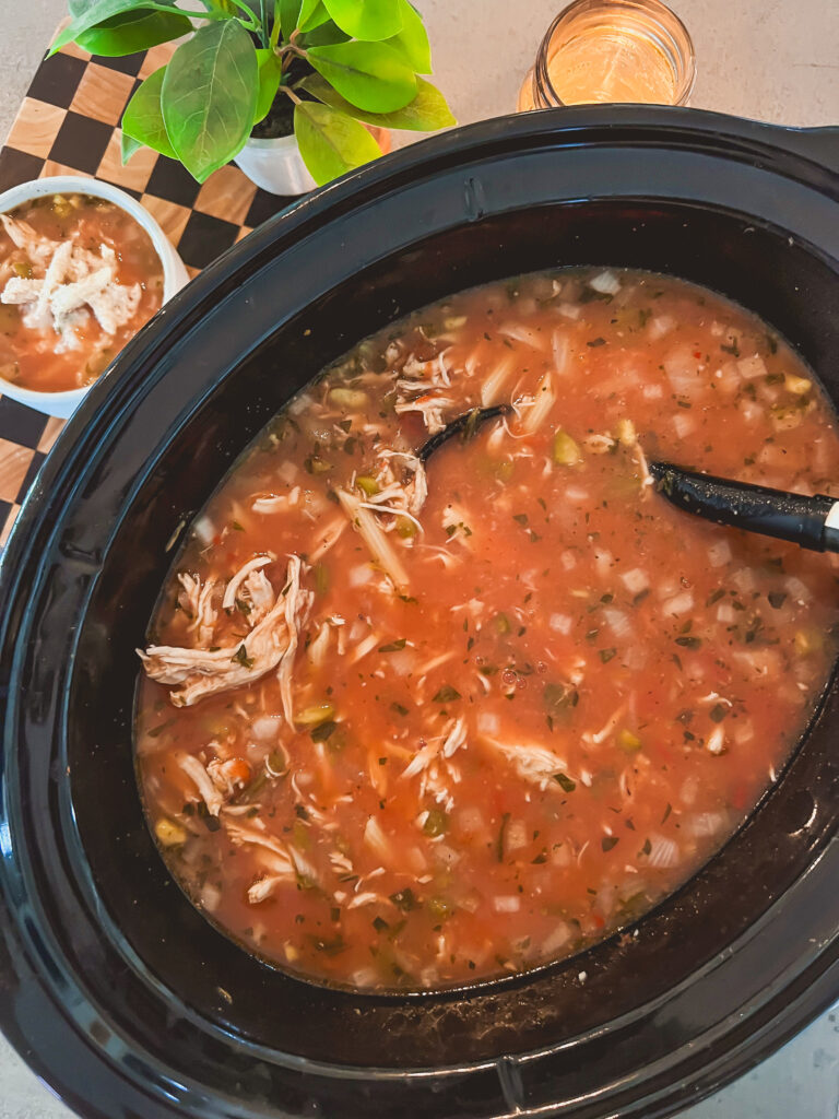 Chicken Parmesan Soup in a crockpot