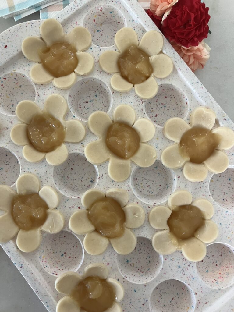 Lemon Tarts cut in flower shapes