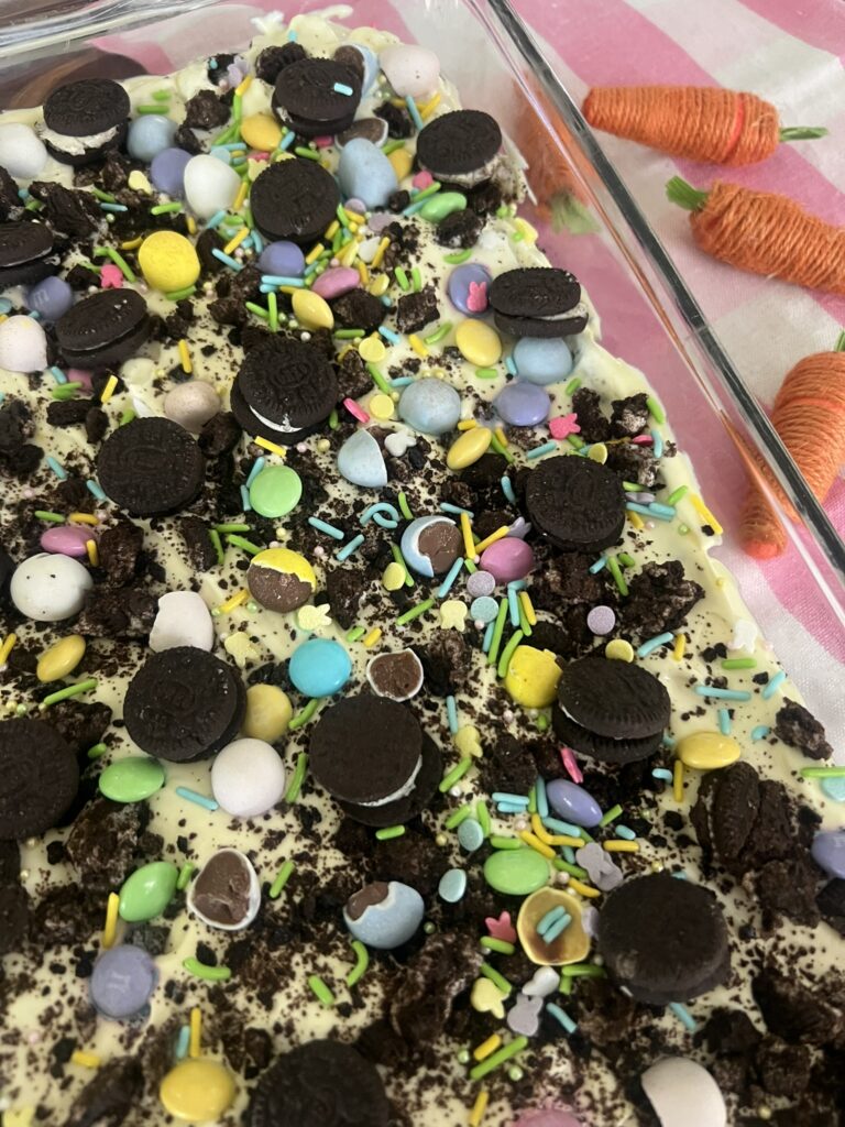 Close-up of Dirt Cake Casserole