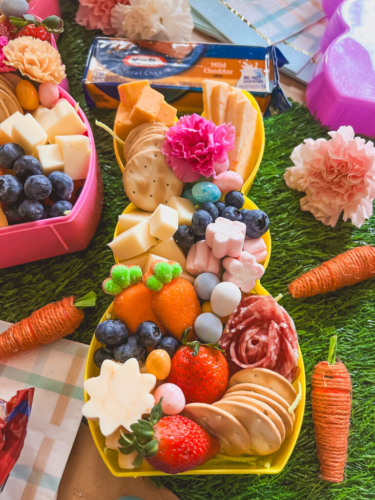 Easter Charcuterie Board in a Peep container
