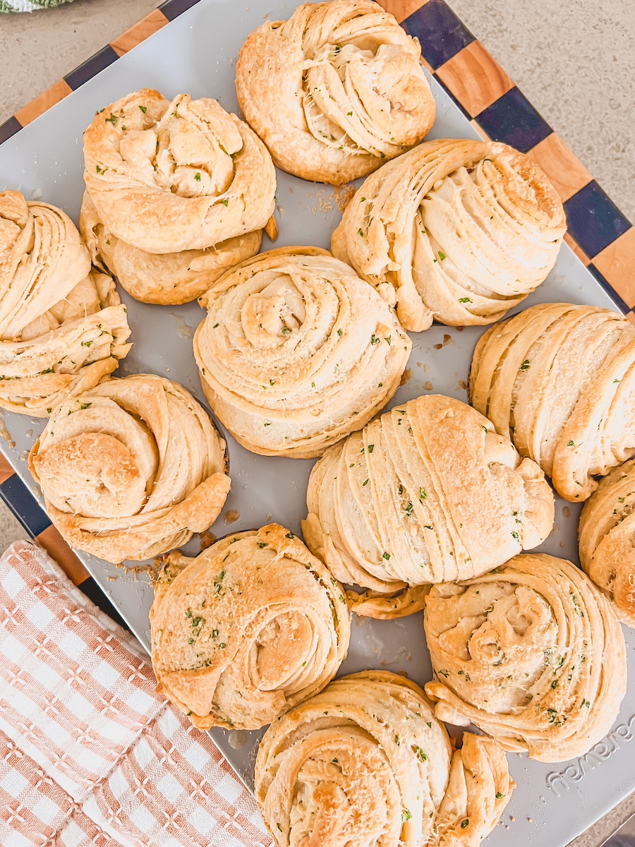 muffin tray of cruffins