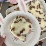 Slice of Carrot Dump Cake on a Bunny Plate
