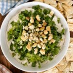 Creamy Caesar Dip surrounded by chips
