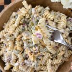 Pasta Salad in a wooden bowl