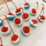 Plate of red, white, and blue Patriotic Cherries