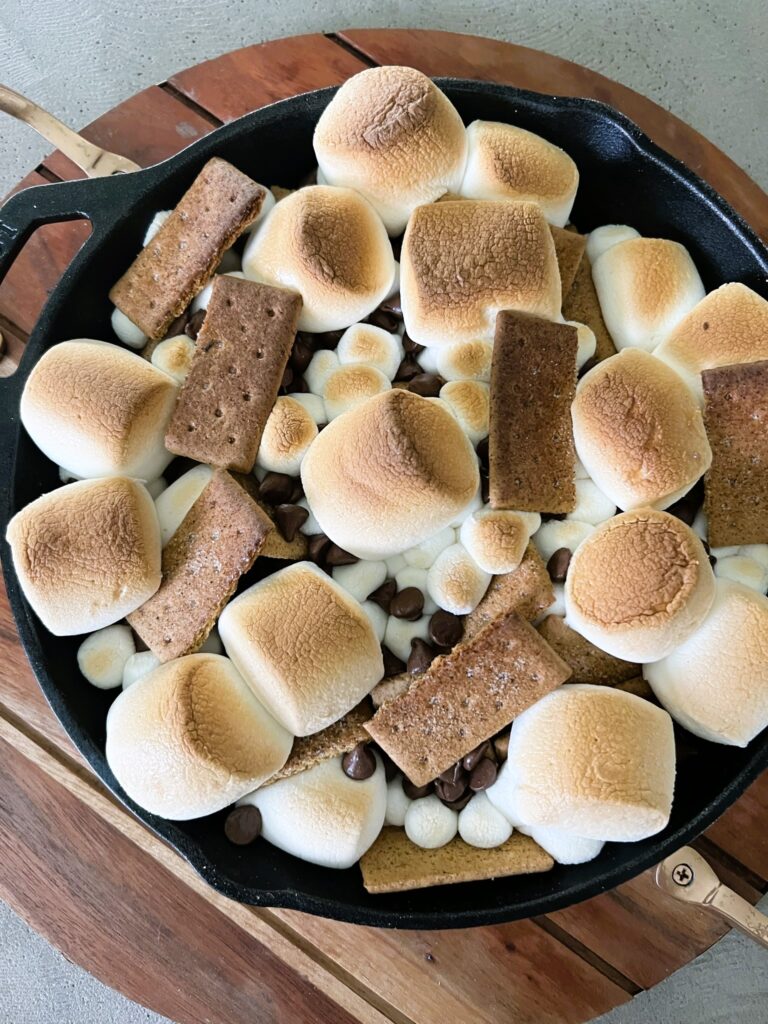S'mores Nachos in a skillet