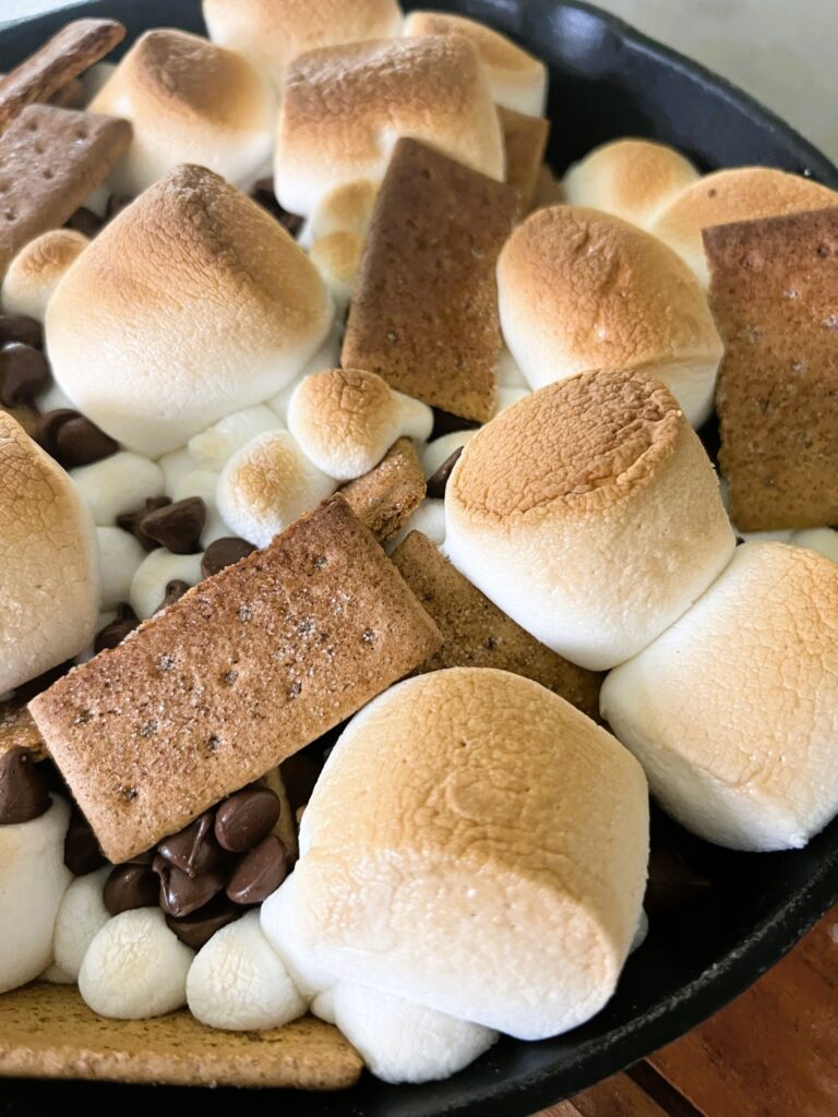 S'mores Nachos in a skillet