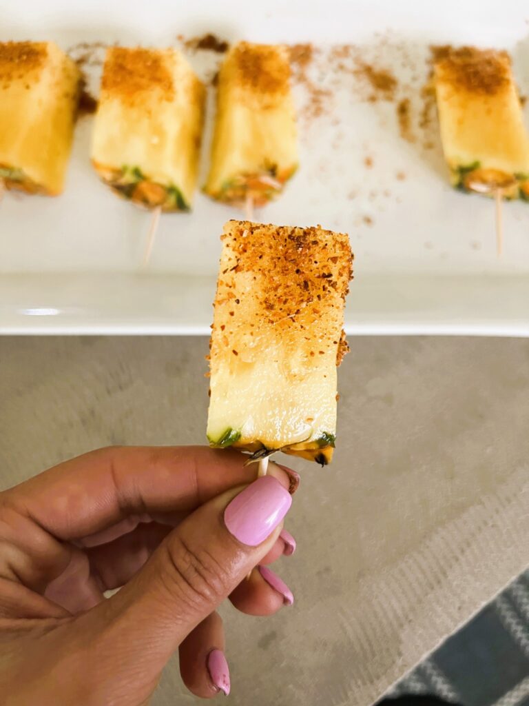 Close-up of Boozy Pineapple bites