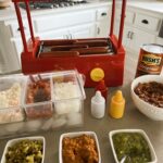 Hot Dog Bar with mini hot dog stand