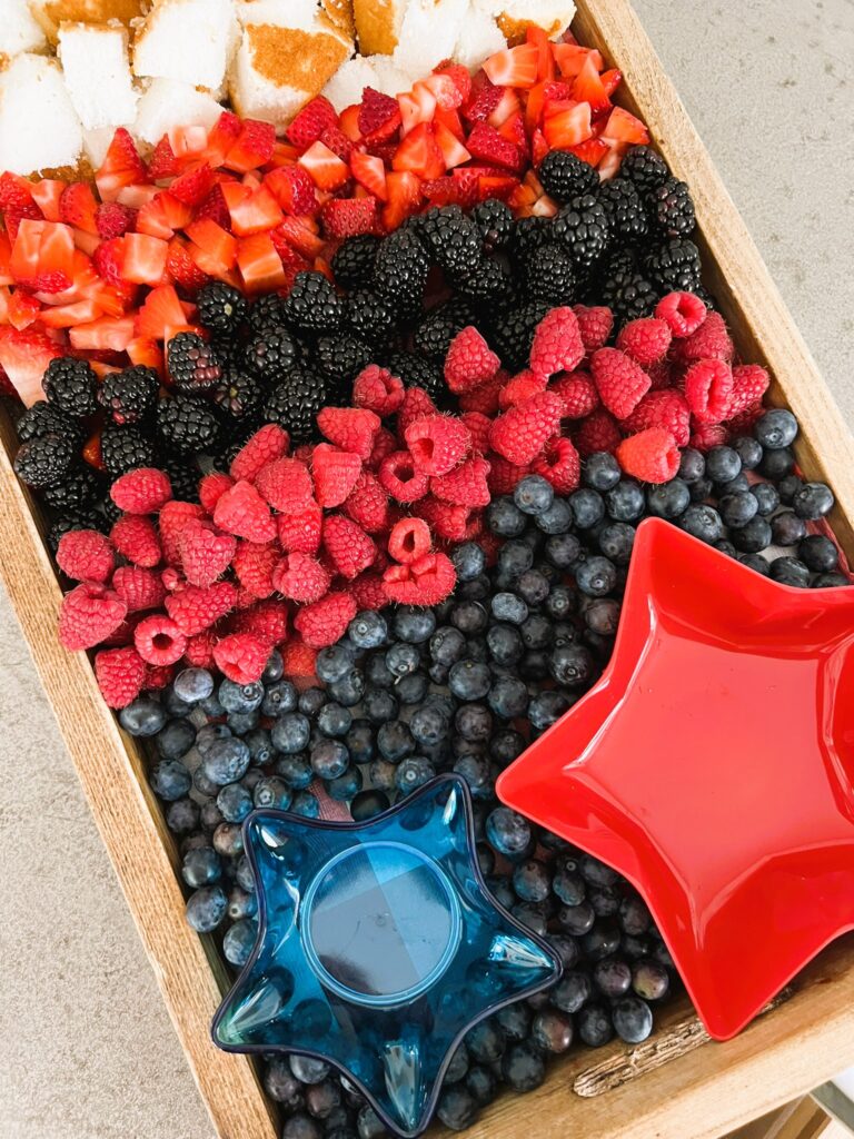 Star-shaped platters on a wooden serving board