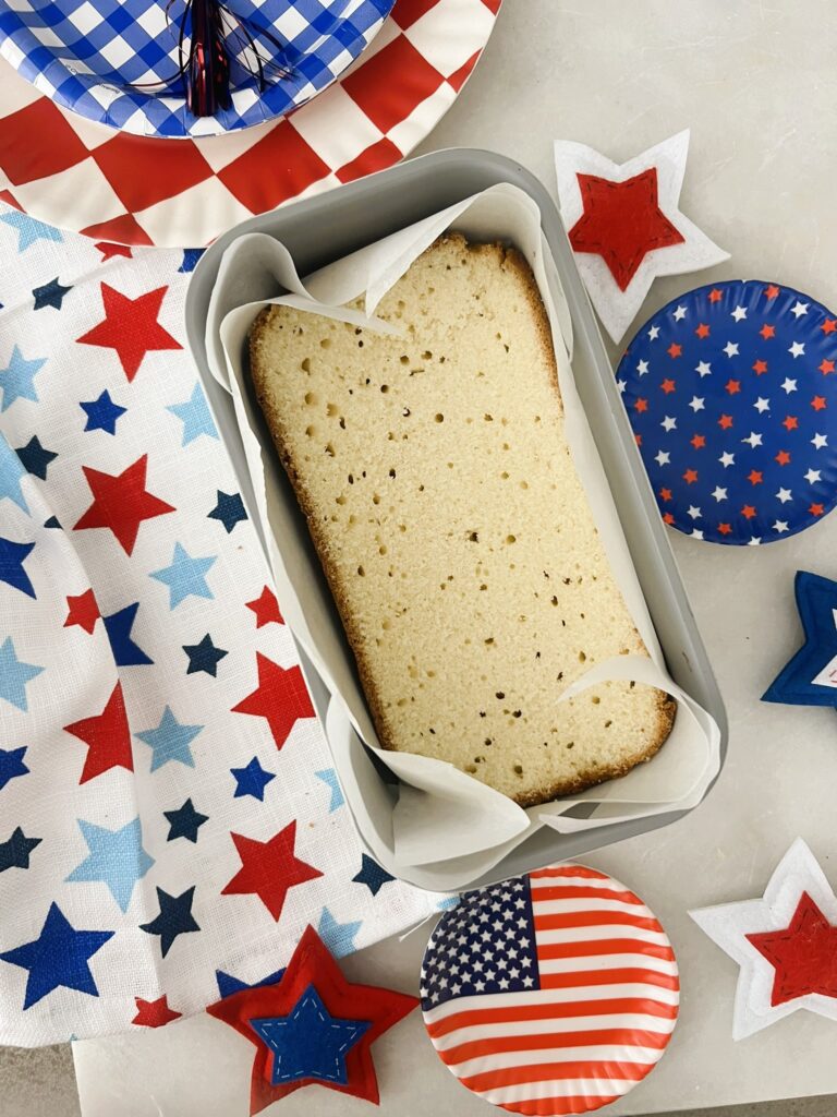 Pound Cake cut into thirds