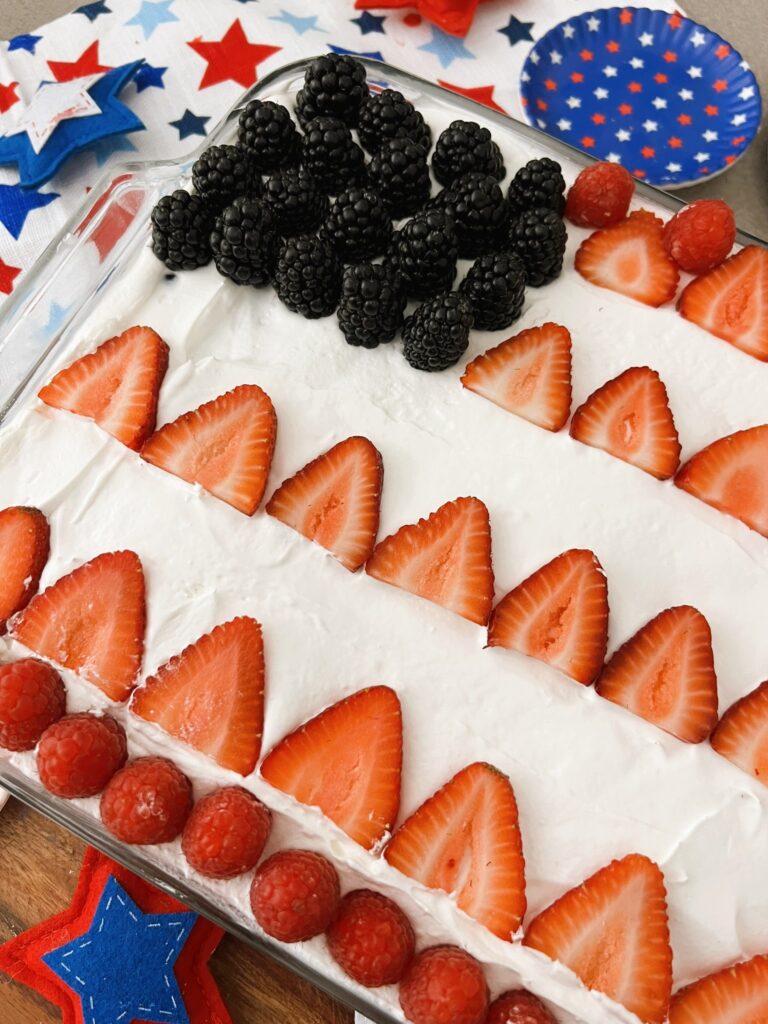 Patriotic No-Bake Cherry Cheesecake
