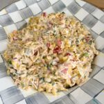 Fiesta Corn Dip in a Gray and White Checkered Dip