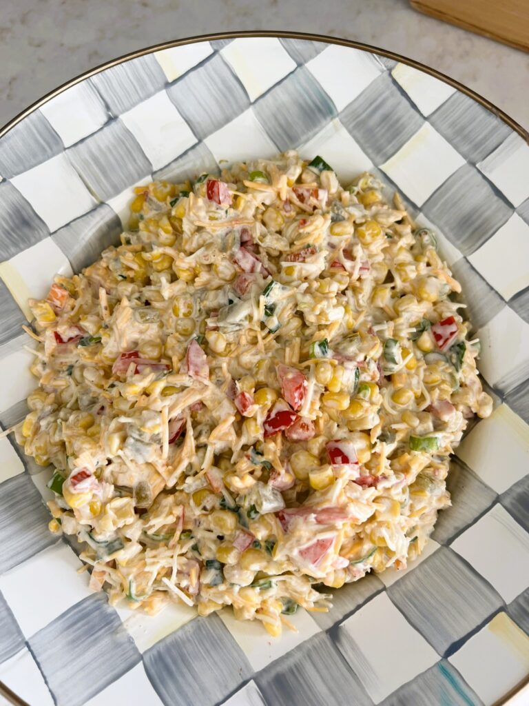 Close-up of Dump and Chill Fiesta Corn Dip