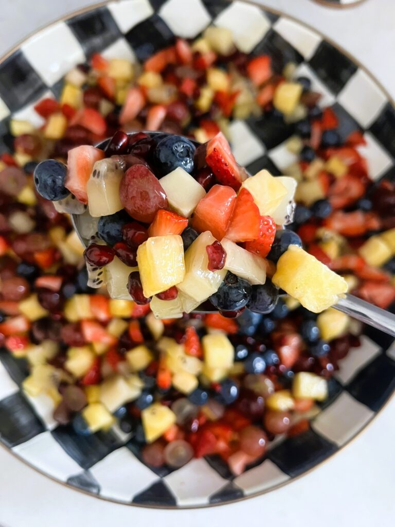 Close-up of Fruit Salad with honey-lime dressing