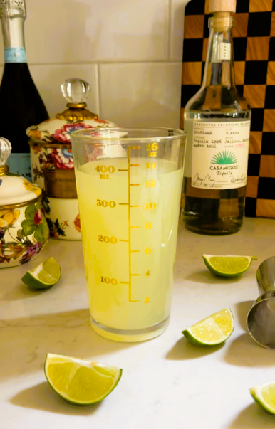 Prosecco Margarita Ingredients in a Martini Shaker