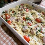 Spinach and Artichoke Orzo Bake