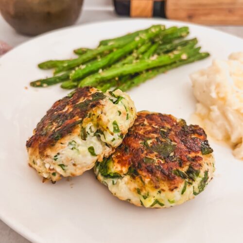 simple spinach and feta turkey burger