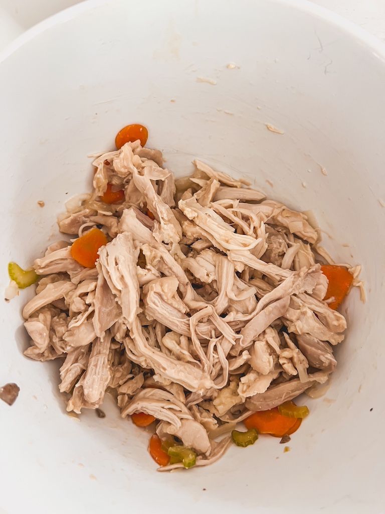 shredded chicken ready to be added back in