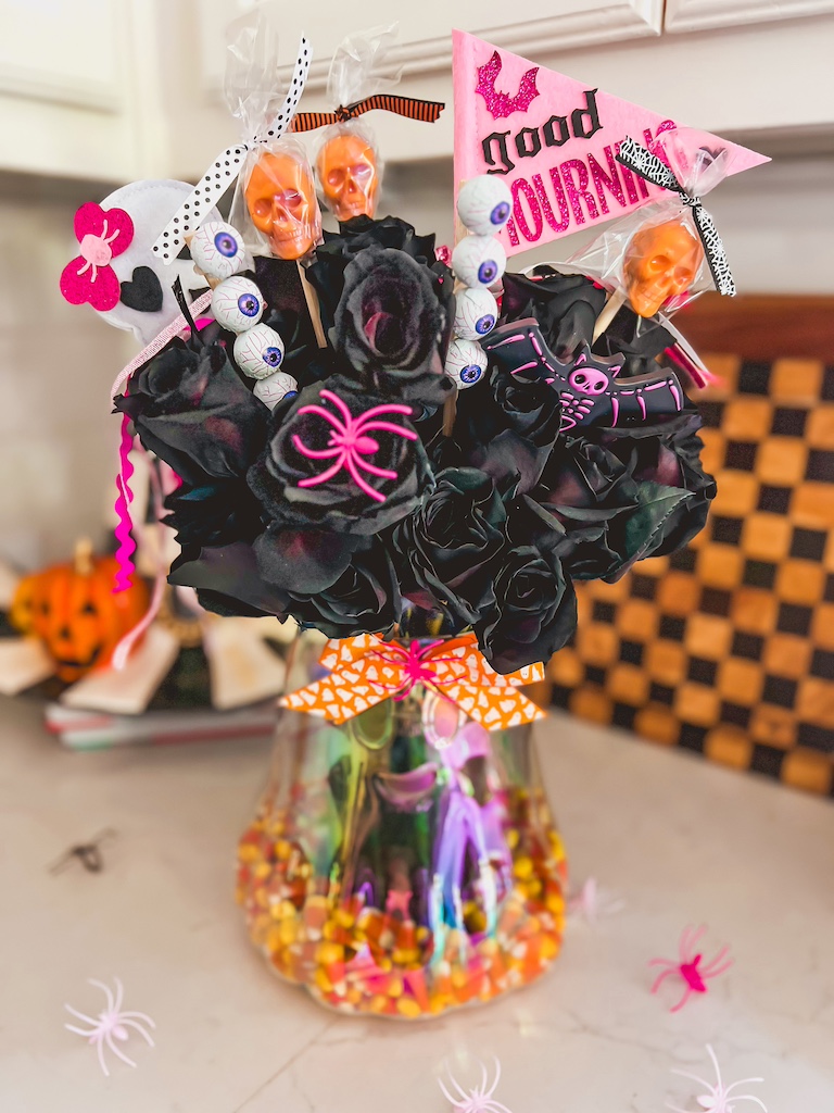 How to Make a Stunning Halloween Boo Basket Floral Arrangement