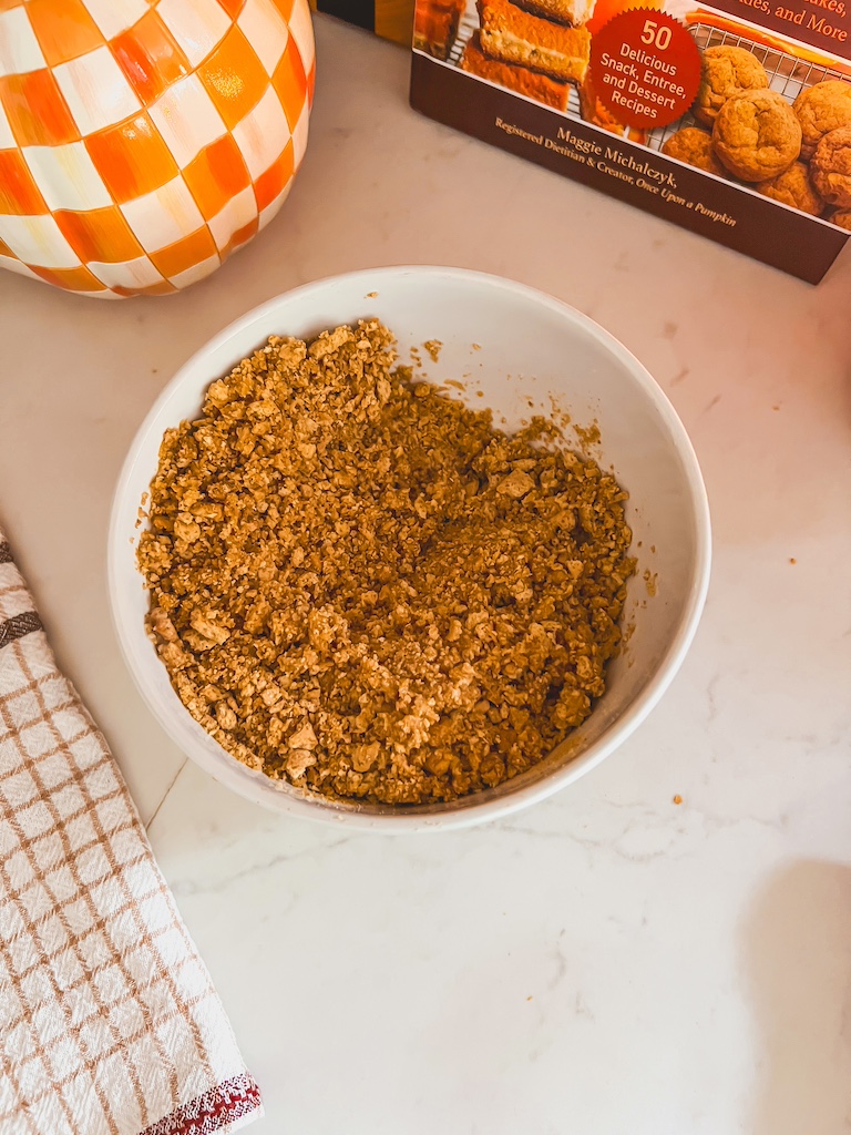mixing graham cracker crust